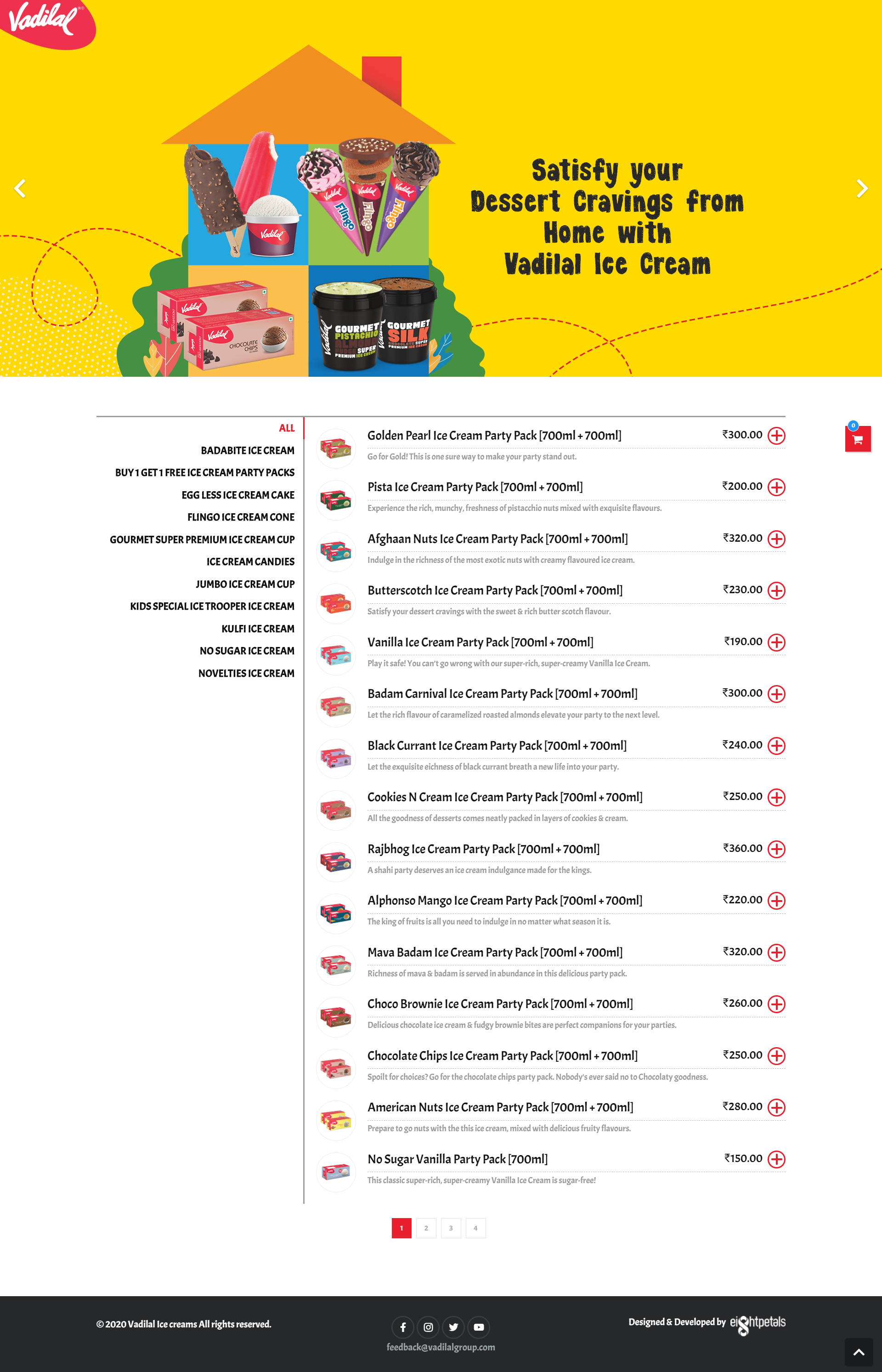 Vadilal Icecream Product Online